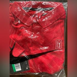 Red Nike golf shirt